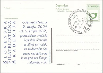 USTANOVITEV SLOVENSKE FILATELISTIČNE AKADEMIJE